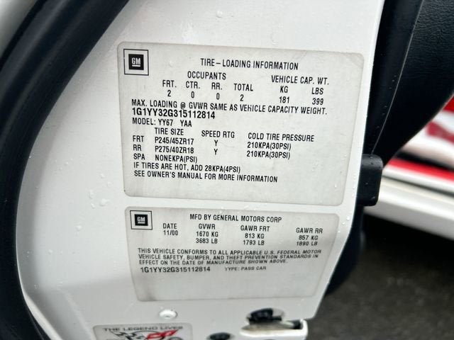 2001 Chevrolet Corvette NA