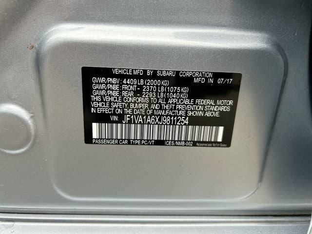 2018 Subaru WRX NA